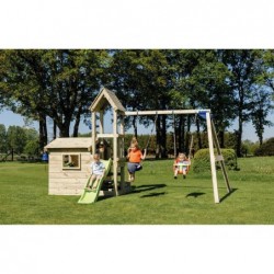 Plac zabaw z podwójną huśtawką i domek Masgames MA811801