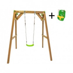 Columpio Individual de Madera Cuadrada Xylo Más Asiento Bebé Masgames MA700039