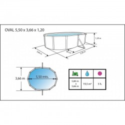 Odpinany basen Trencadis 550x366x120 cm. TOI 8580 | Basenyweb