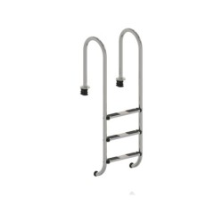 Stalowa drabinka ścienna z 3 stopniami do basenu wkopanego Gre 4027316
