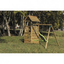 Plac zabaw z domkiem i podwójną huśtawką Canigo Masgames MA700205