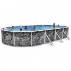 Odpinany basen z szarego kamienia 915x457x120 cm. TOI 8137